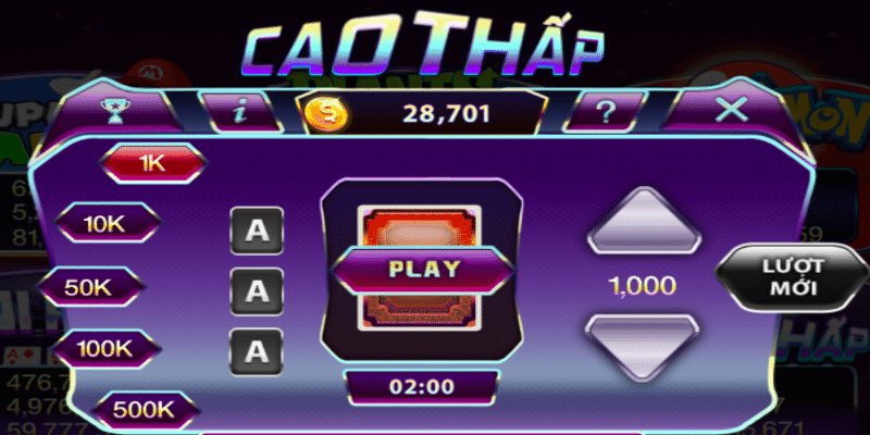 Game cao thấp - tựa game hàng đầu TDTC